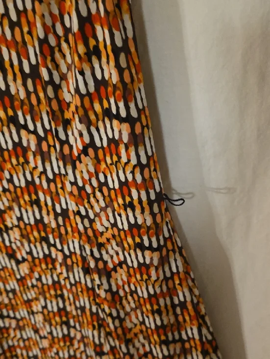 Perceptions Multicolor Pleated Midi Dress in Orange, Black and White - Picture 5 of 6